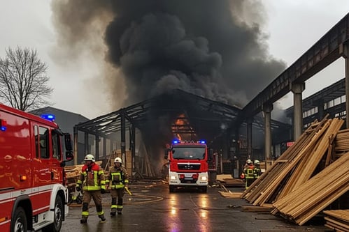 Brand bij houtbedrijf