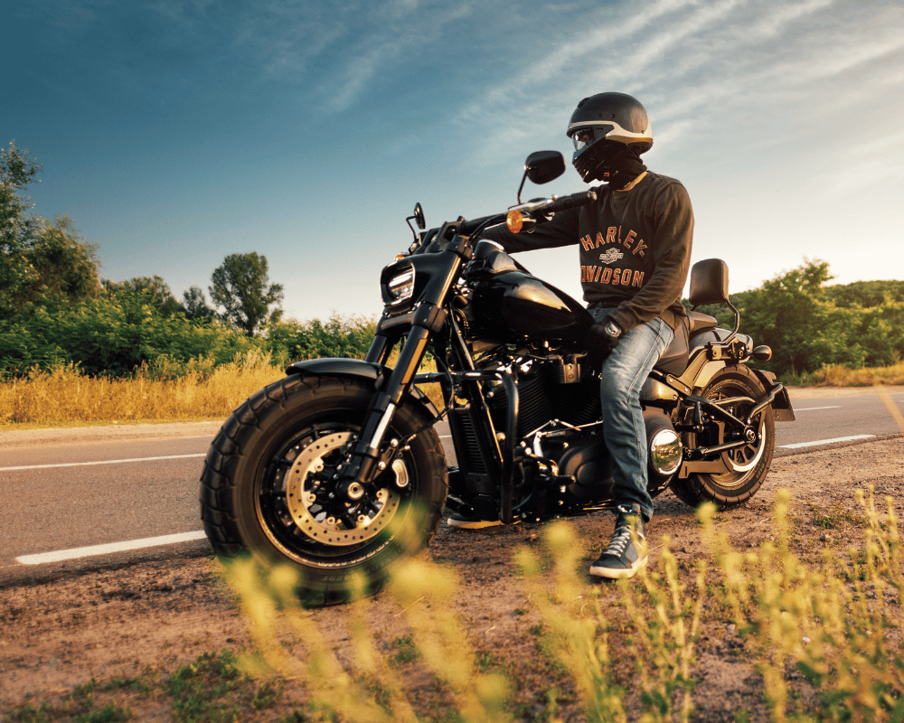 Motorcycle riding nature